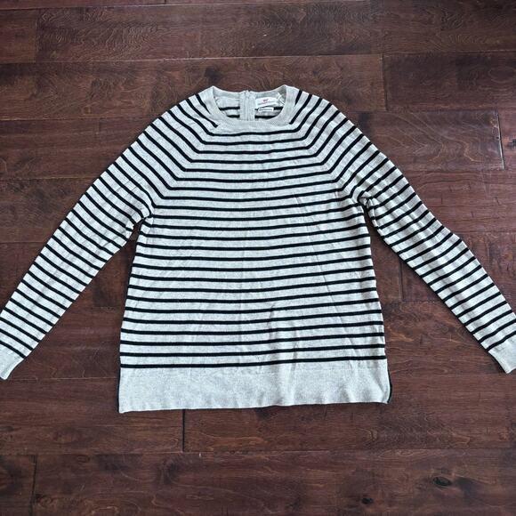 Vineyard Vines Women's XS Sweater Gray White Striped Cashmere - Picture 1 of 10